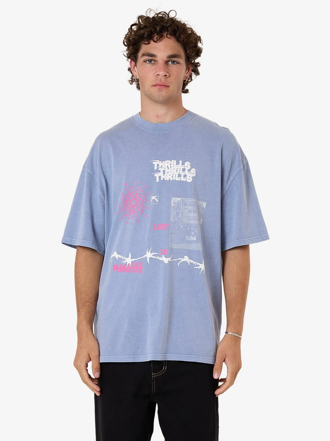 Connections Box Fit Oversize Tee - Forever Blue sold by Thrills