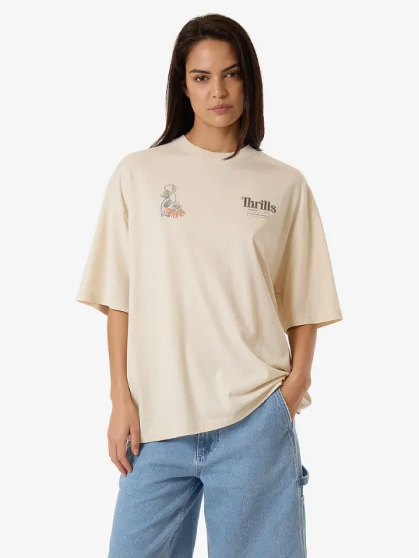 Corsage Oversized Tee - Heritage White sold by Thrills