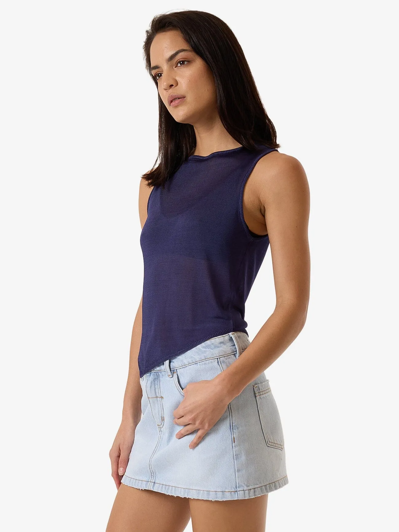 Anais Knit Tank - Estate Blue sold by Thrills product image thumbnail 4