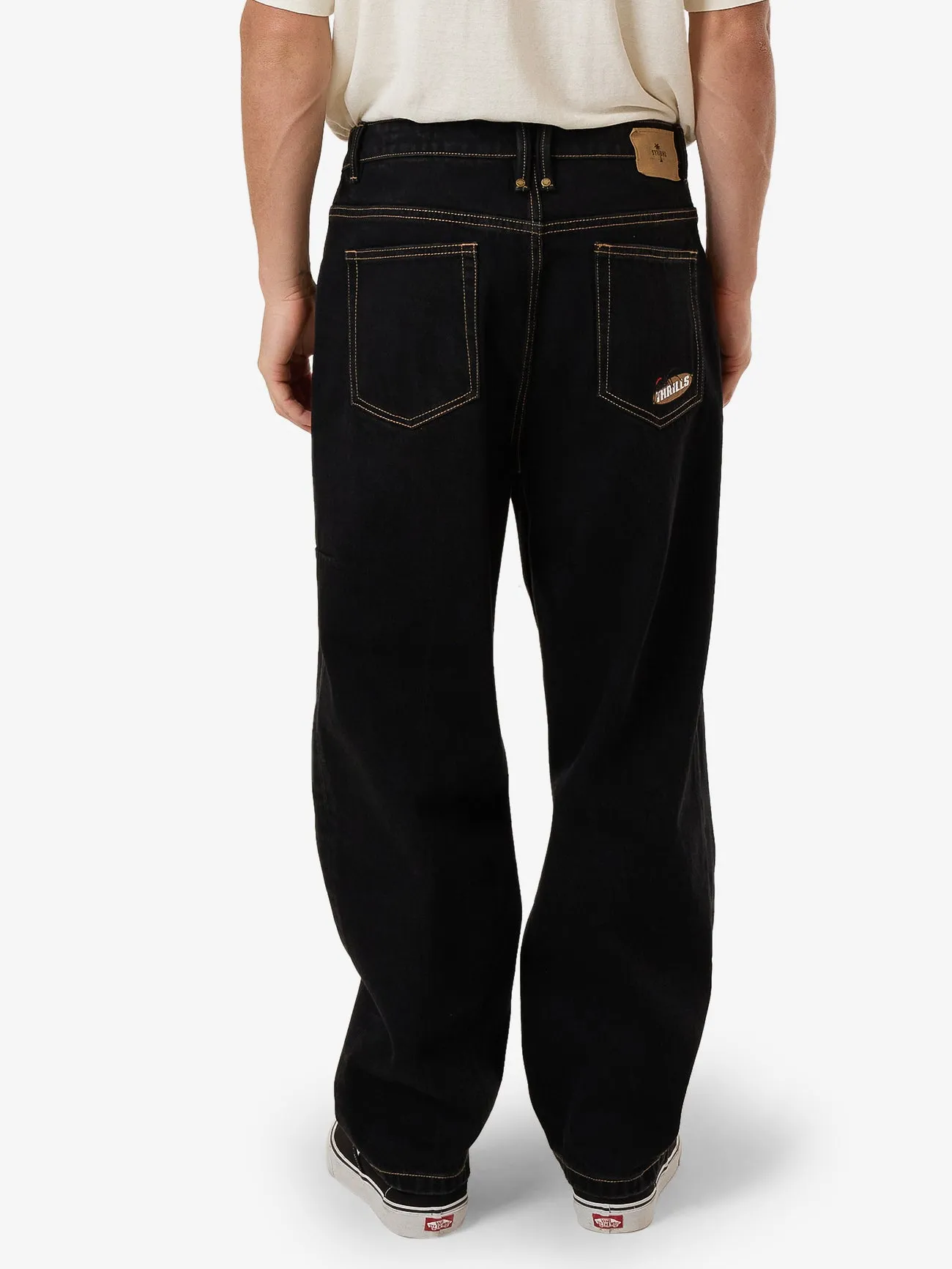 Big Slacker Baggy Embro Denim Jean - Black Rinse sold by Thrills product image thumbnail 2