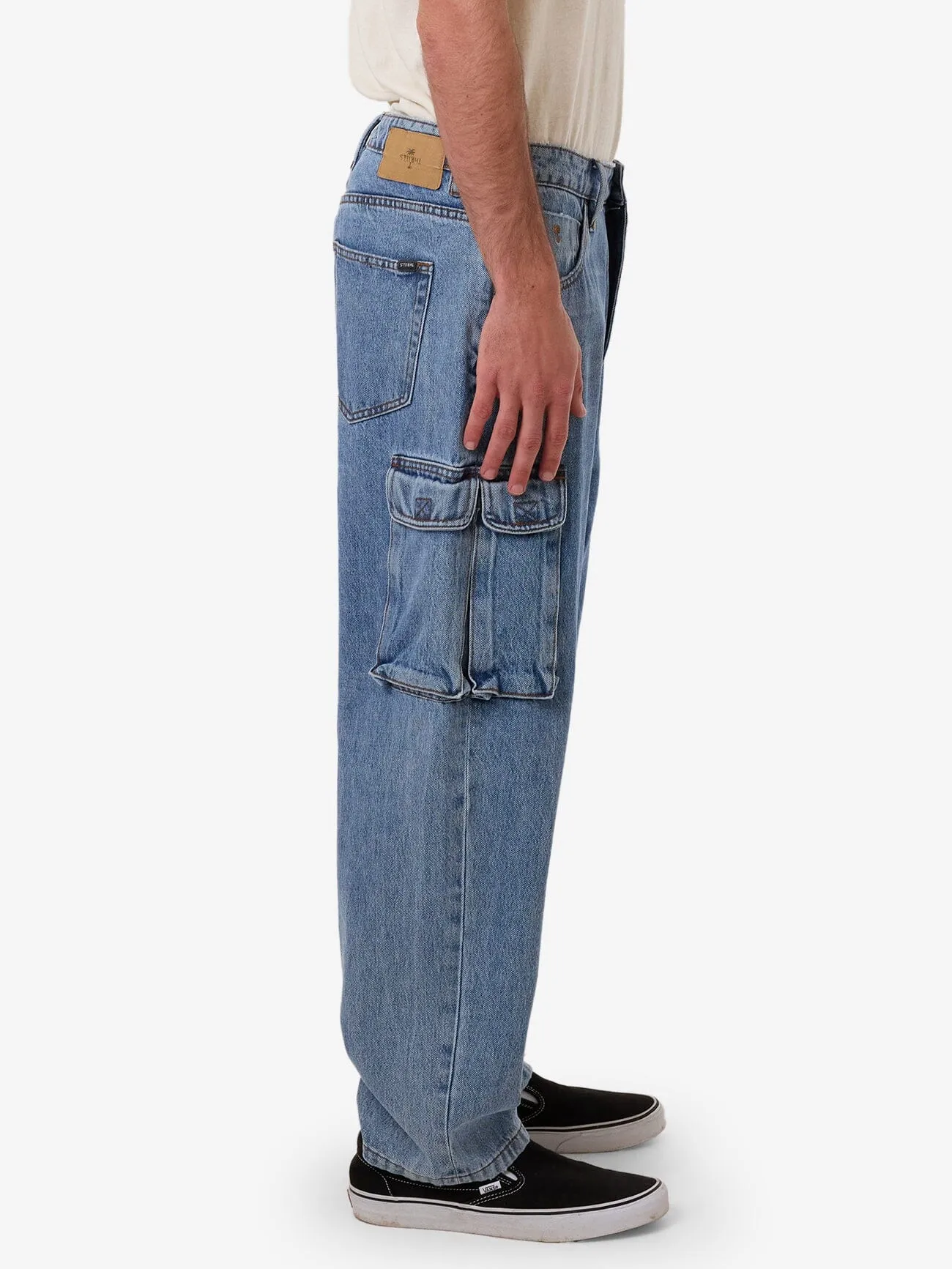 Big Slacker Baggy Denim Cargo Jean - Vintage Stone Blue sold by Thrills product image thumbnail 3