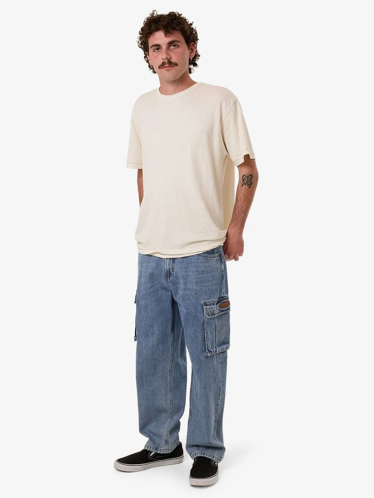 Big Slacker Baggy Denim Cargo Jean - Vintage Stone Blue sold by Thrills product image thumbnail 5