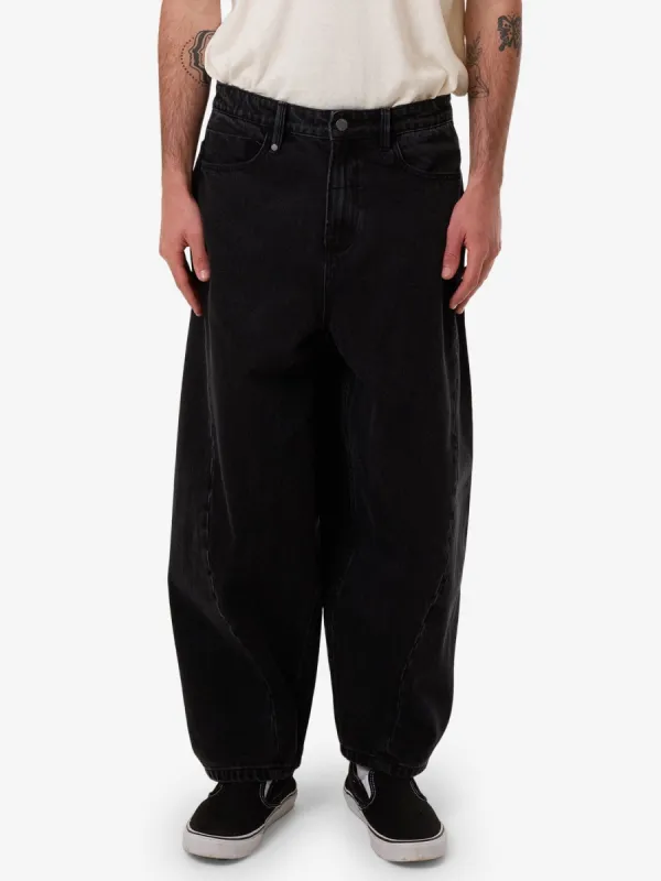 Barrel Leg Denim Jean - Aged Black sold by Thrills