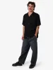Hemp Minimal Thrills Contrast Stitch Bowling Shirt - Black - Grey Contrast sold by Thrills