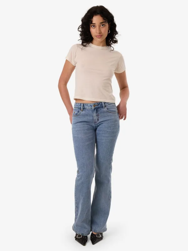 Alicia Low Rise Stretch Bootcut Jean - Vintage Stone Blue sold by Thrills