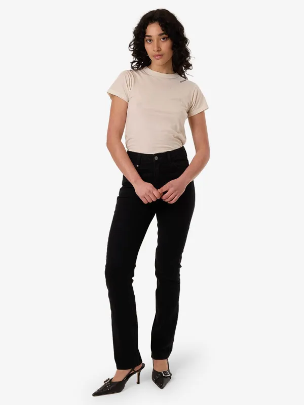 Nicole High Rise Stretch Straight Jean  - Black Rinse sold by Thrills