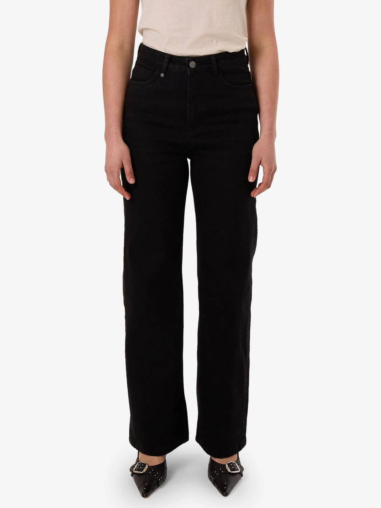 Cherry High Rise Stretch Jean - Black Rinse sold by Thrills