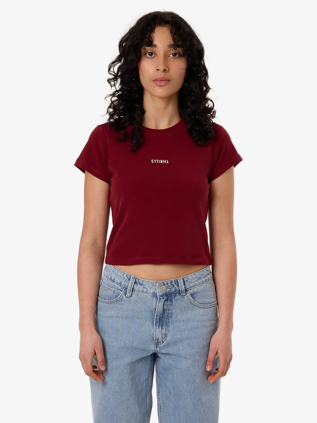 Minimal Thrills Mini Tee - Cabernet sold by Thrills
