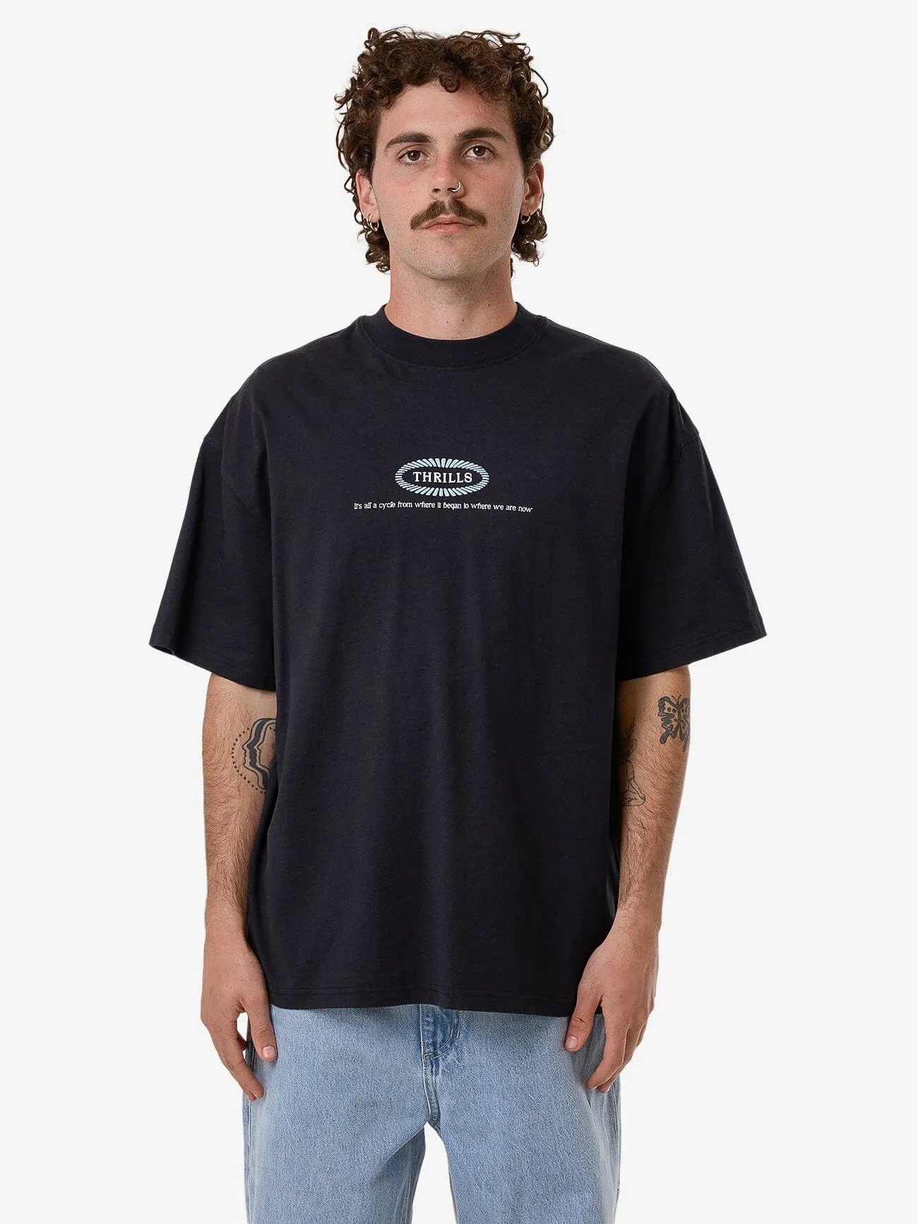 Still Life Box Fit Oversize Tee - Anthracite sold by Thrills