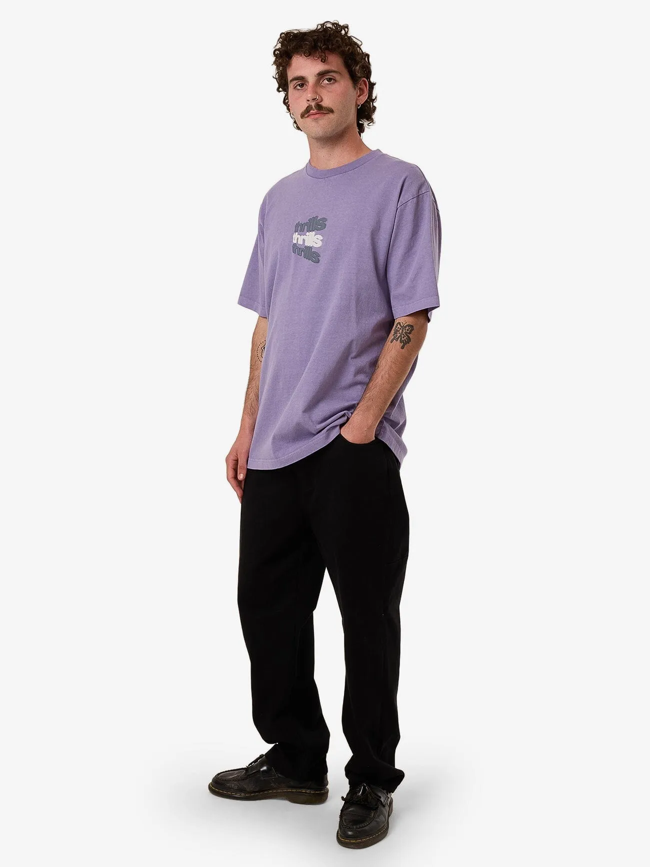 Relax Your Eyes Oversize Fit Tee - Dusk sold by Thrills product image thumbnail 5