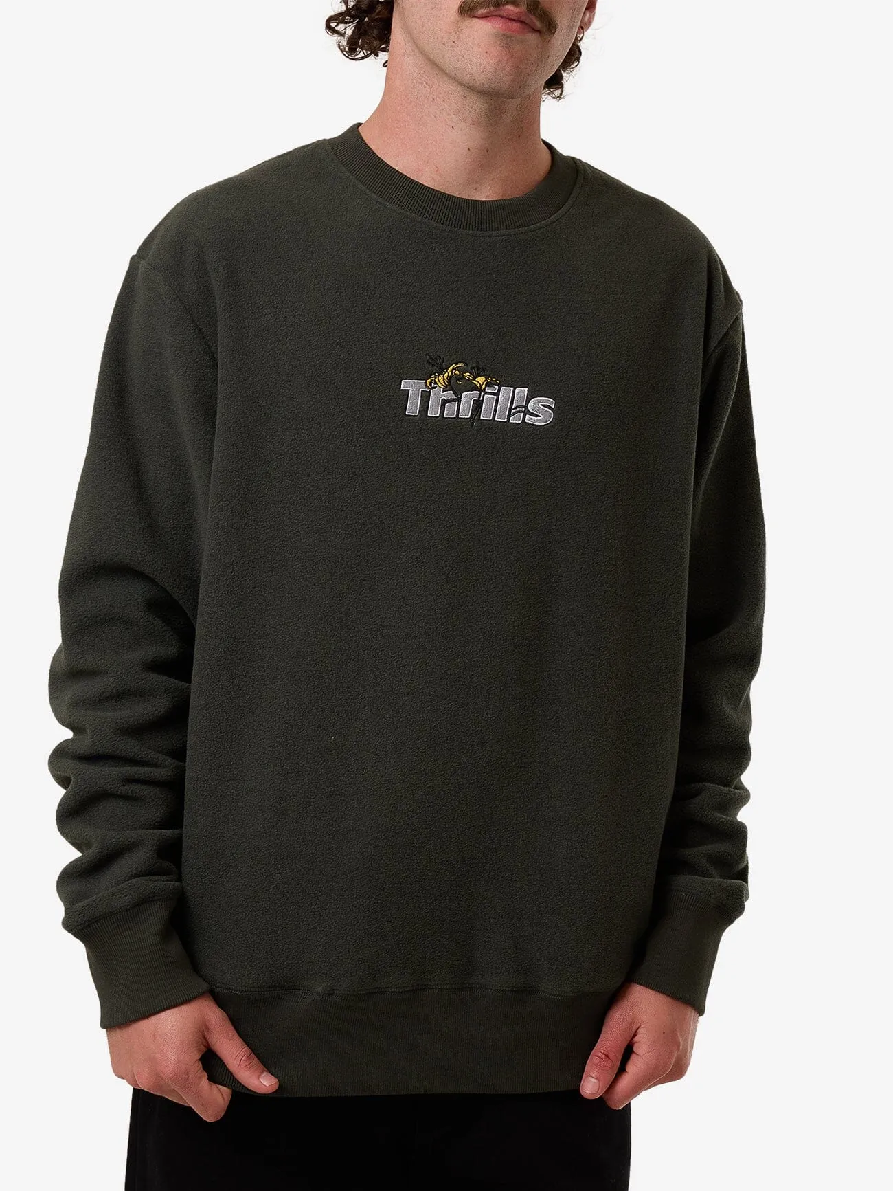 Solace Of Nature Oversize Polar Fleece Crew - Oil Green sold by Thrills product image thumbnail 5