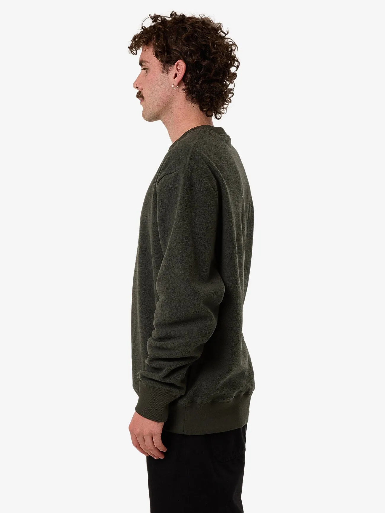 Solace Of Nature Oversize Polar Fleece Crew - Oil Green sold by Thrills product image thumbnail 3