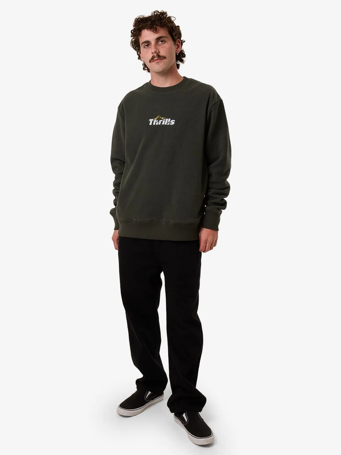 Solace Of Nature Oversize Polar Fleece Crew - Oil Green sold by Thrills product image thumbnail 4