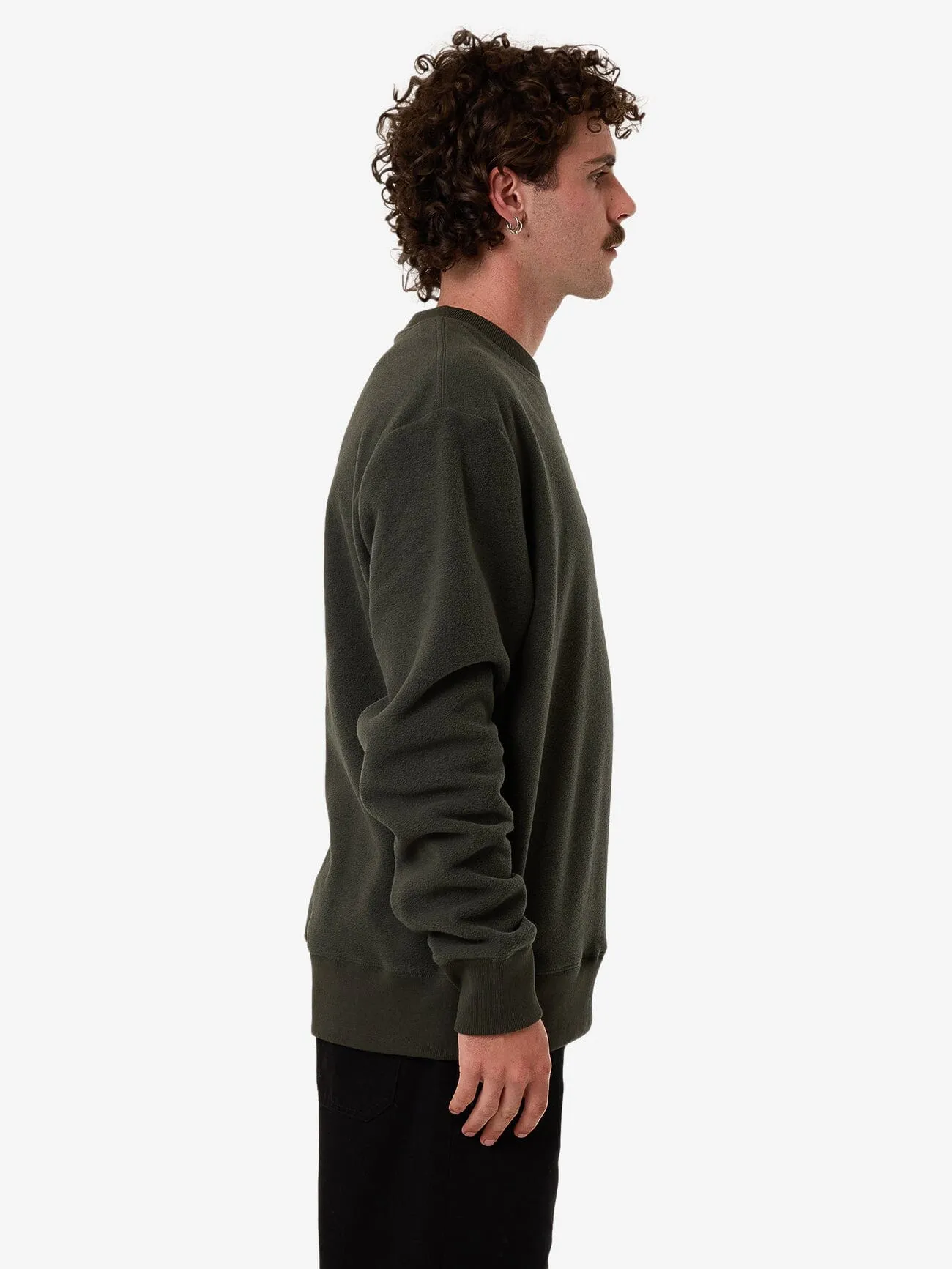 Solace Of Nature Oversize Polar Fleece Crew - Oil Green sold by Thrills product image thumbnail 2