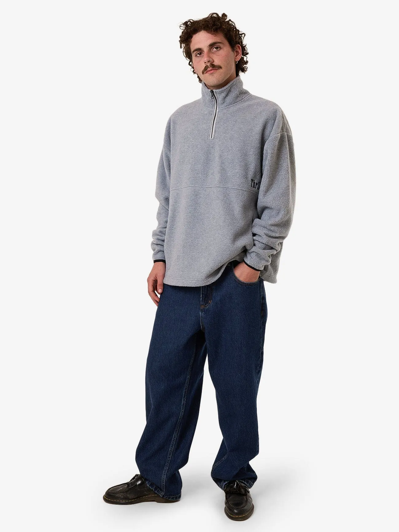 On The Range Quarter Zip Polar Fleece - White Marle sold by Thrills product image thumbnail 5