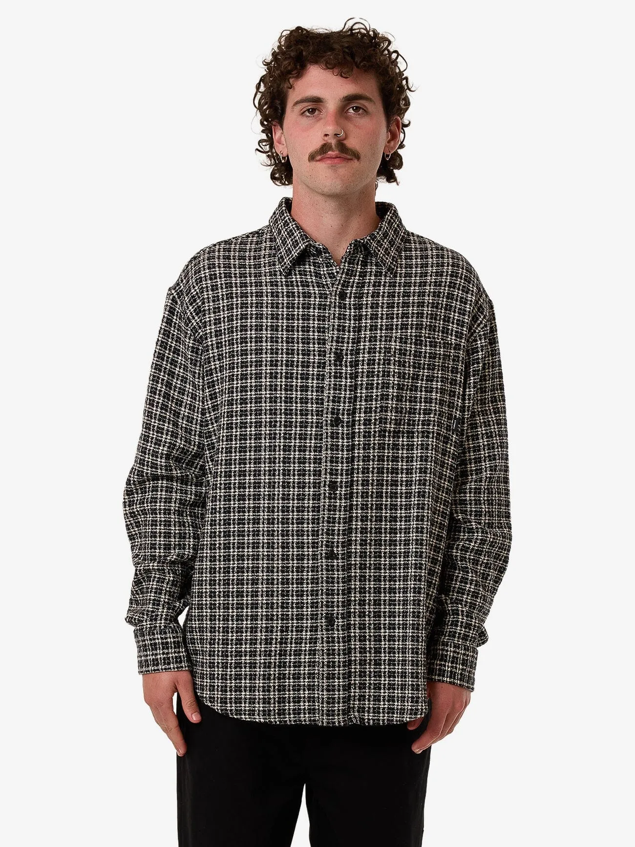 Hazed Long Sleeve Shirt - Black sold by Thrills