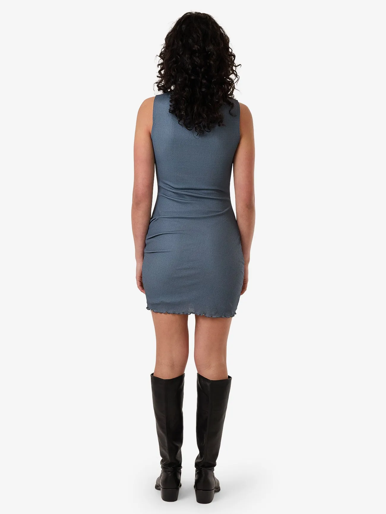 Vertigo Plaid Mini Dress - Charcoal Blue sold by Thrills product image thumbnail 5