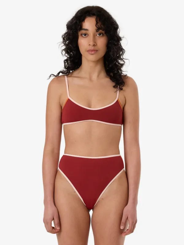 Petra Crop Bikini Top - Crimson sold by Thrills