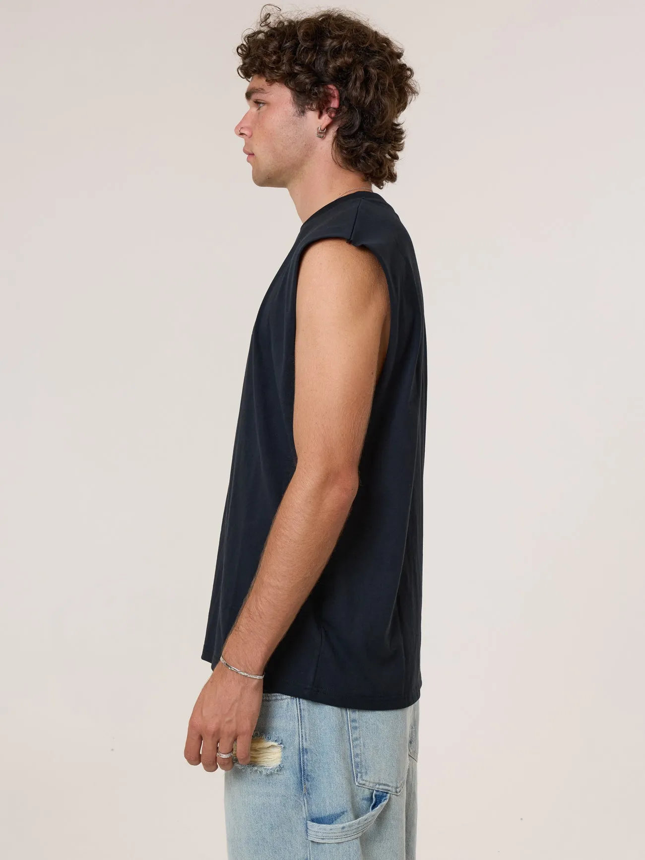 Recruit Merch Fit Muscle Tee - Washed Black sold by Thrills product image thumbnail 3