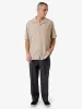 Minimal Thrills Stripe Bowling Shirt - Brindle sold by Thrills