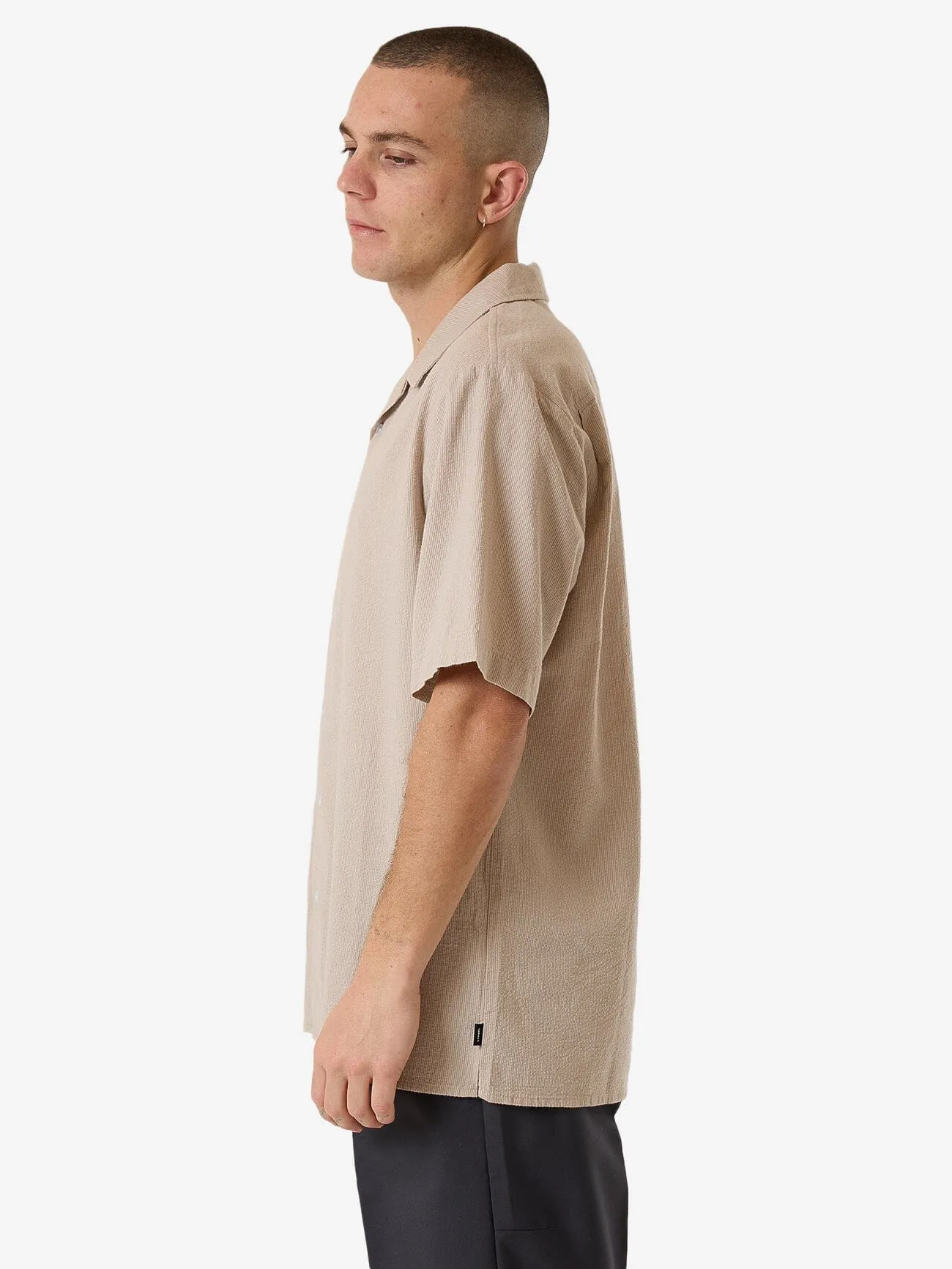 Minimal Thrills Stripe Bowling Shirt - Brindle sold by Thrills product image thumbnail 3