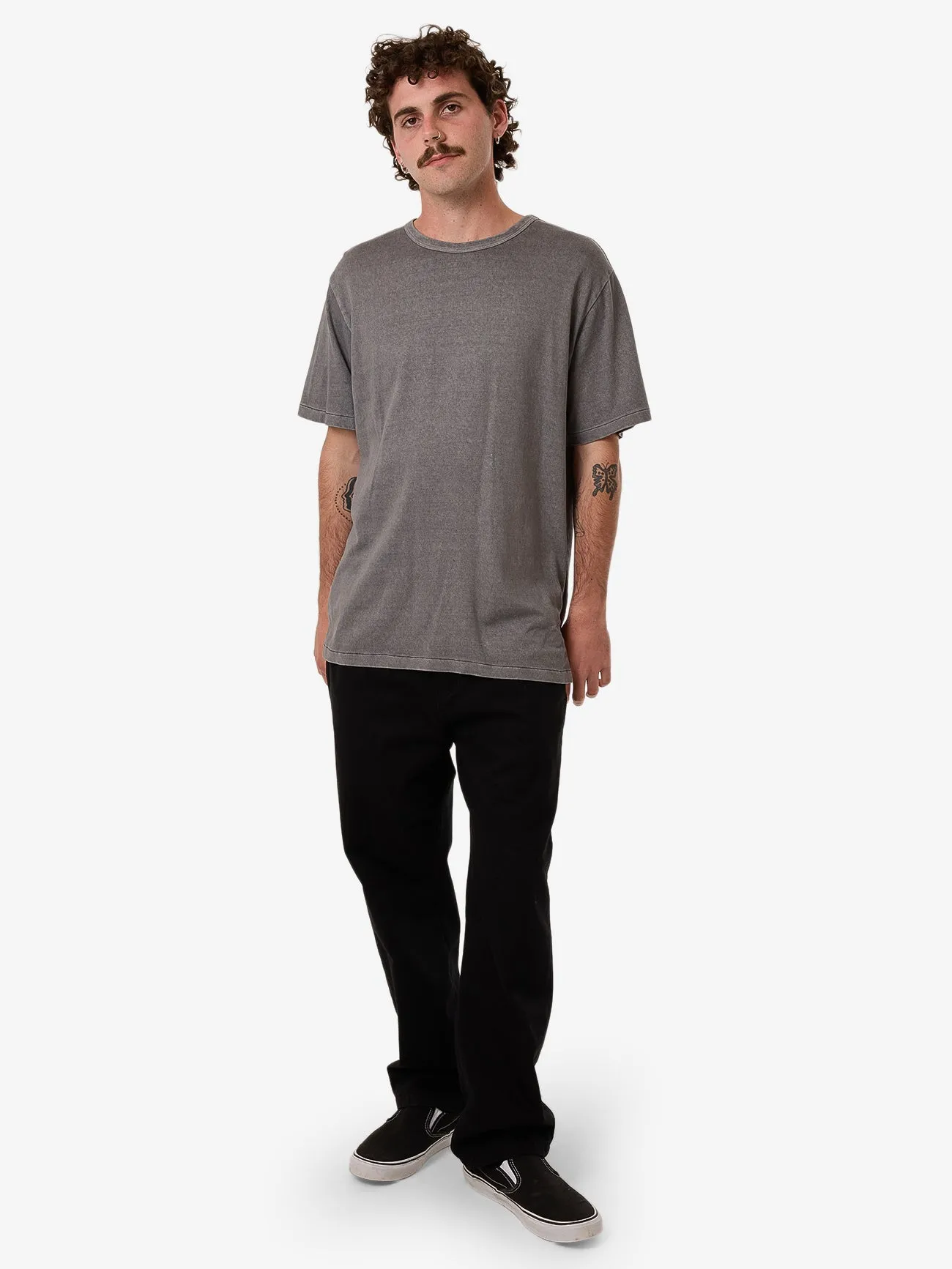 Hemp Thrills Embro Contrast Stitch Merch Fit Tee - Grey Ash sold by Thrills product image thumbnail 4