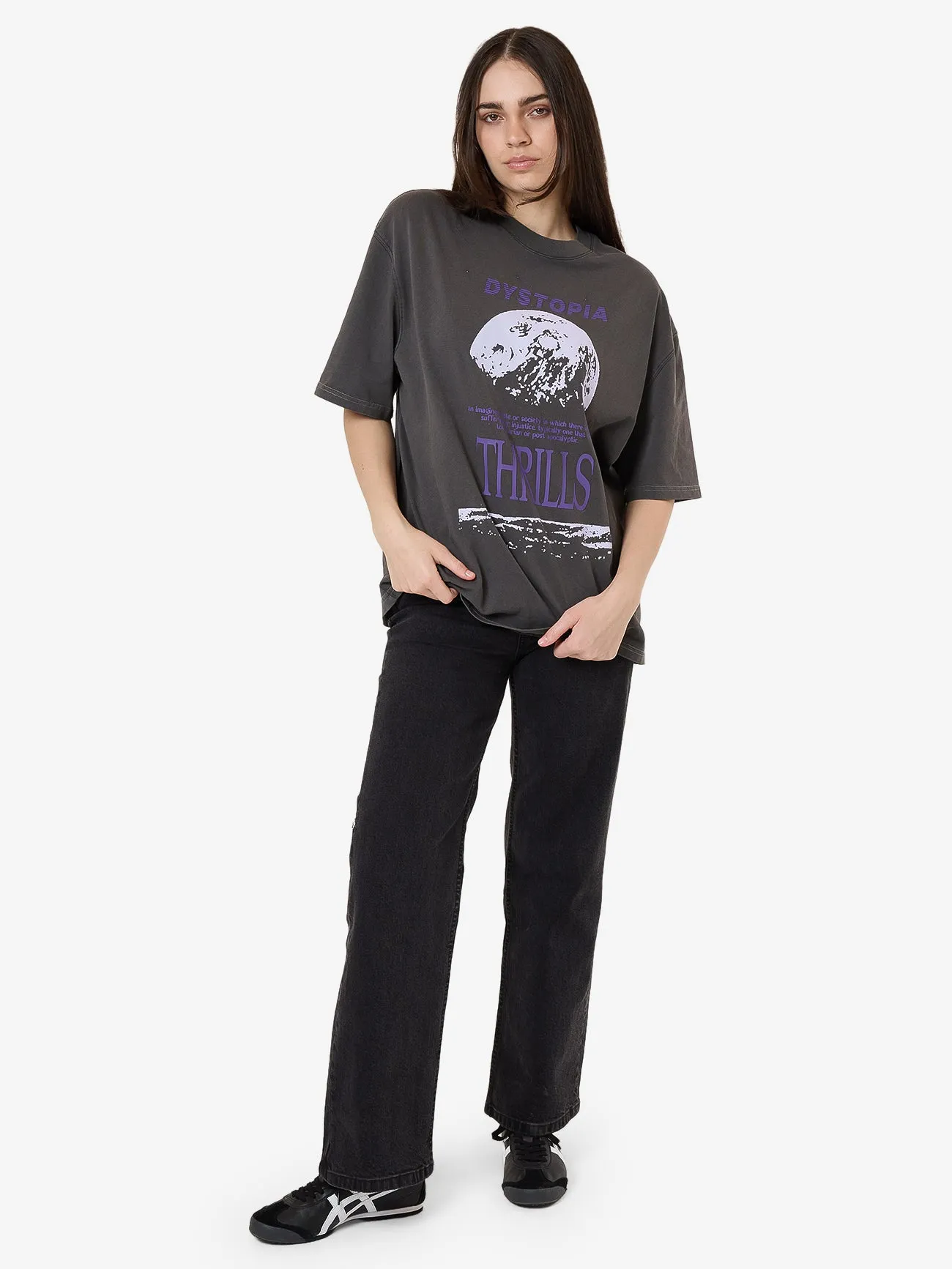 Dystopia Oversized Tee - Merch Black sold by Thrills product image thumbnail 5