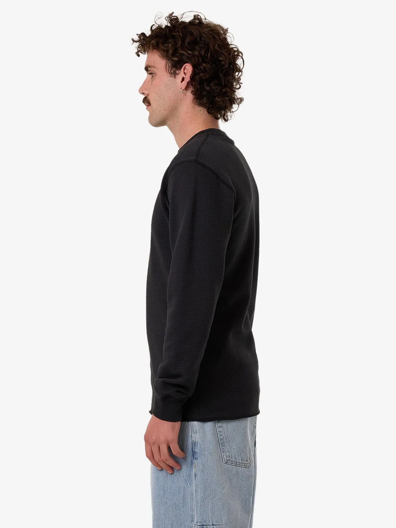 Adapted Waffle Long Sleeve - Faded Black sold by Thrills product image thumbnail 4