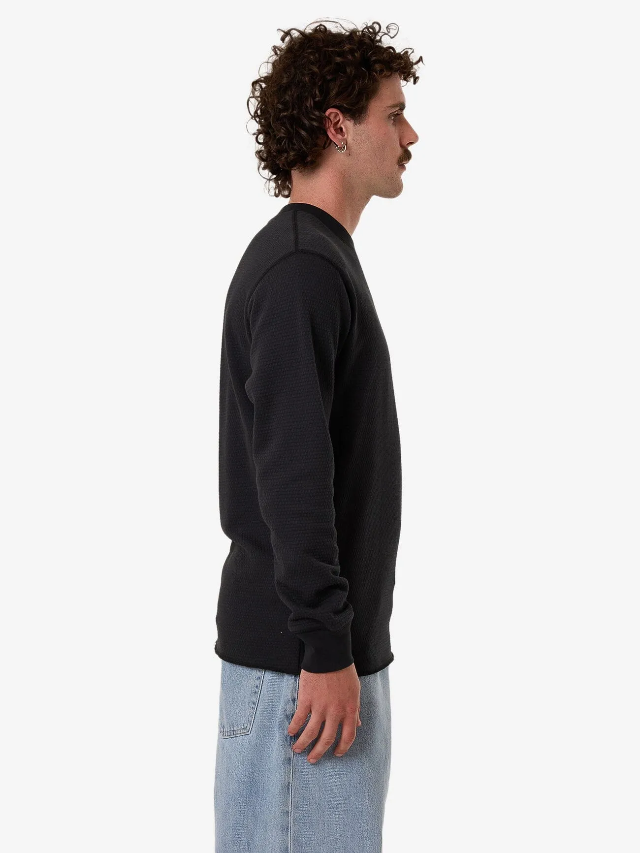 Adapted Waffle Long Sleeve - Faded Black sold by Thrills product image thumbnail 3
