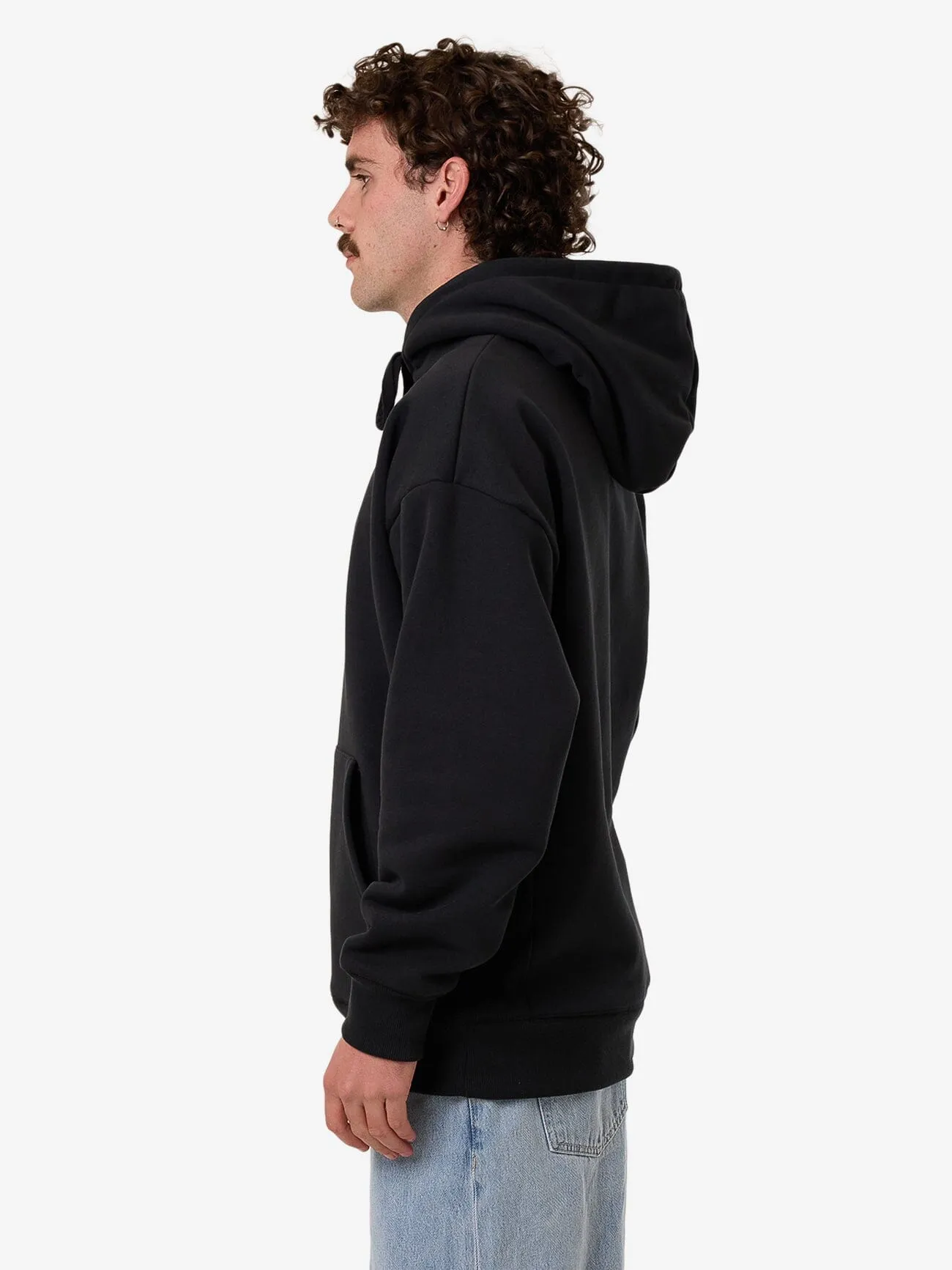 Filter Cropped Slouch Pull On Hood - Faded Black sold by Thrills product image thumbnail 4