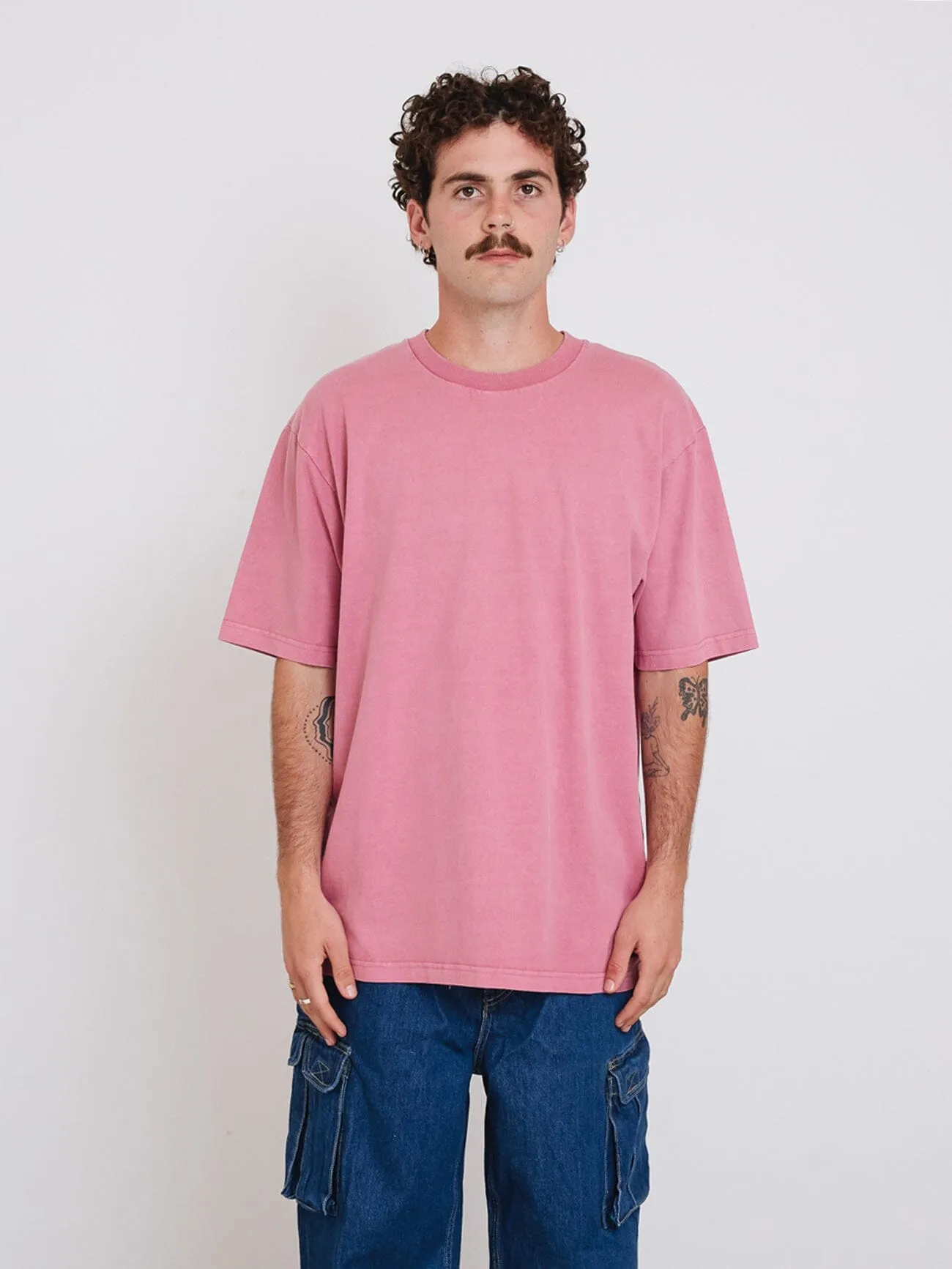 Thrills Military Oversize Fit Tee - Heather Rose sold by Thrills