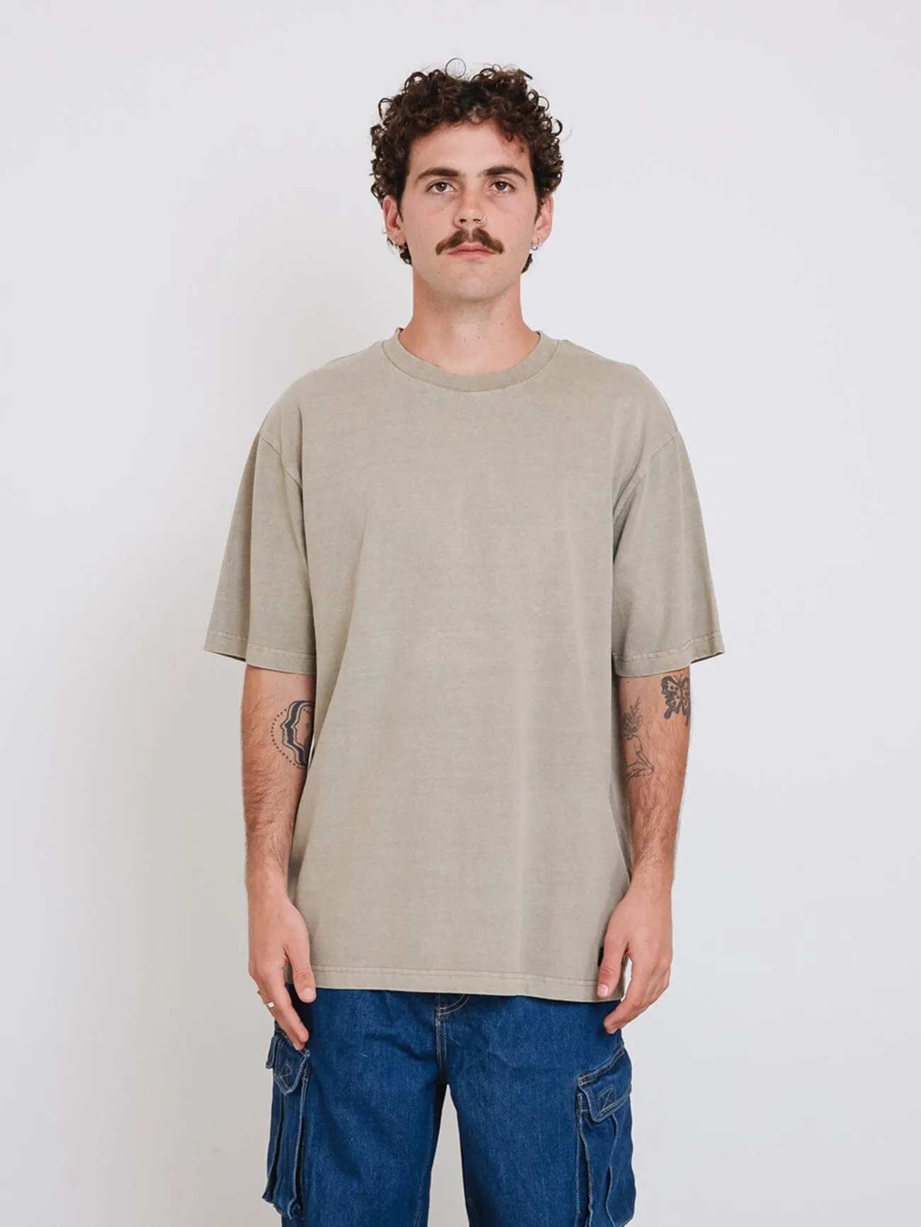 Thrills Military Oversize Fit Tee - Aluminium sold by Thrills