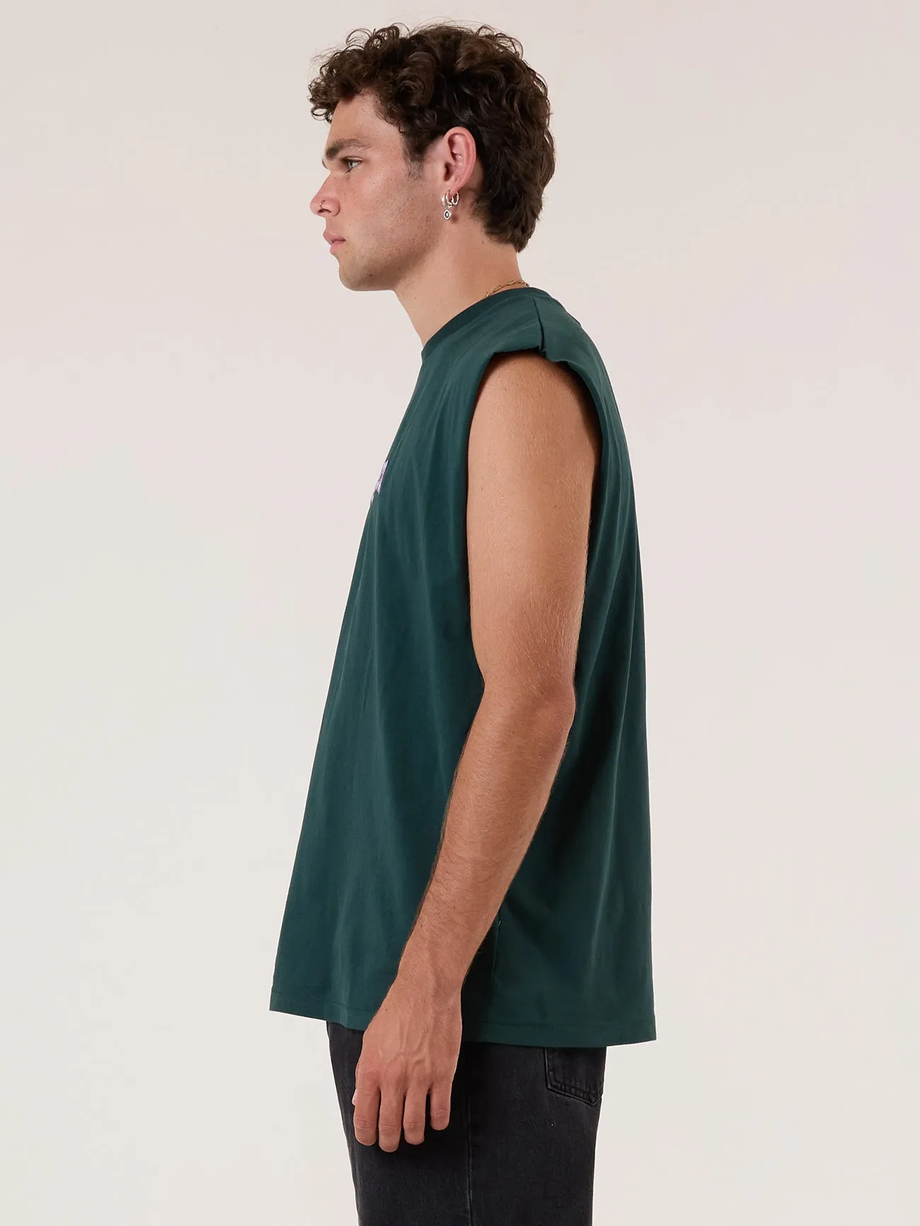 Recruit Merch Fit Muscle Tee - Forest Green sold by Thrills product image thumbnail 5