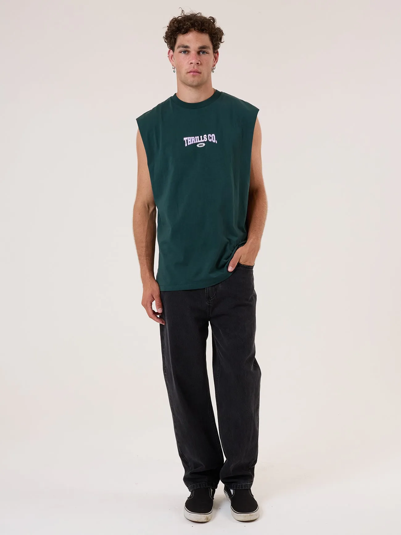 Recruit Merch Fit Muscle Tee - Forest Green sold by Thrills product image thumbnail 2