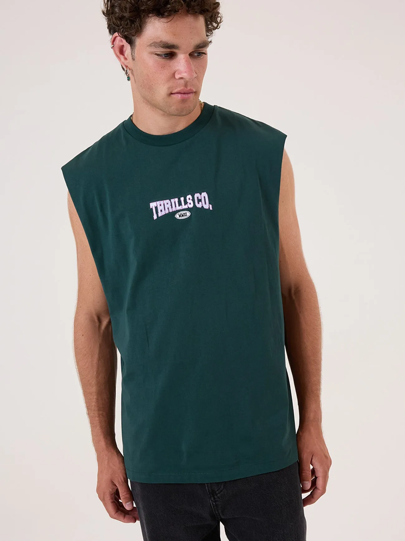 Recruit Merch Fit Muscle Tee - Forest Green sold by Thrills product image thumbnail 3