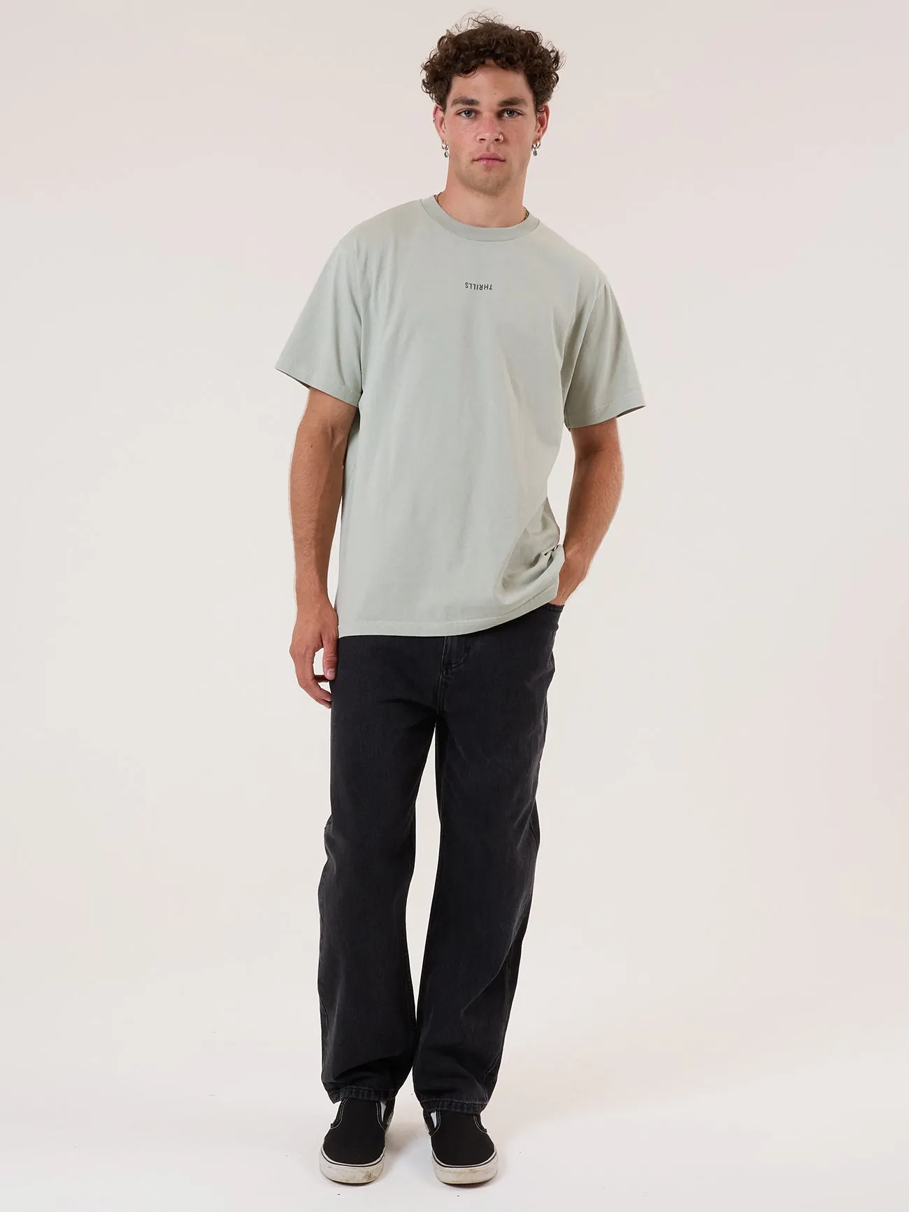 Minimal Thrills Heavy Weight Merch Fit Tee - Sage Grey sold by Thrills product image thumbnail 5