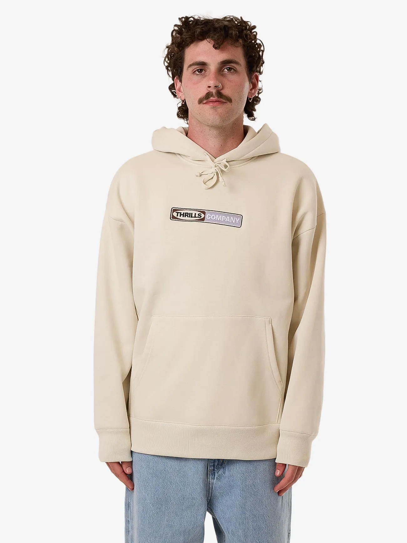 Locked In Slouch Pull On Hood - Heritage White sold by Thrills