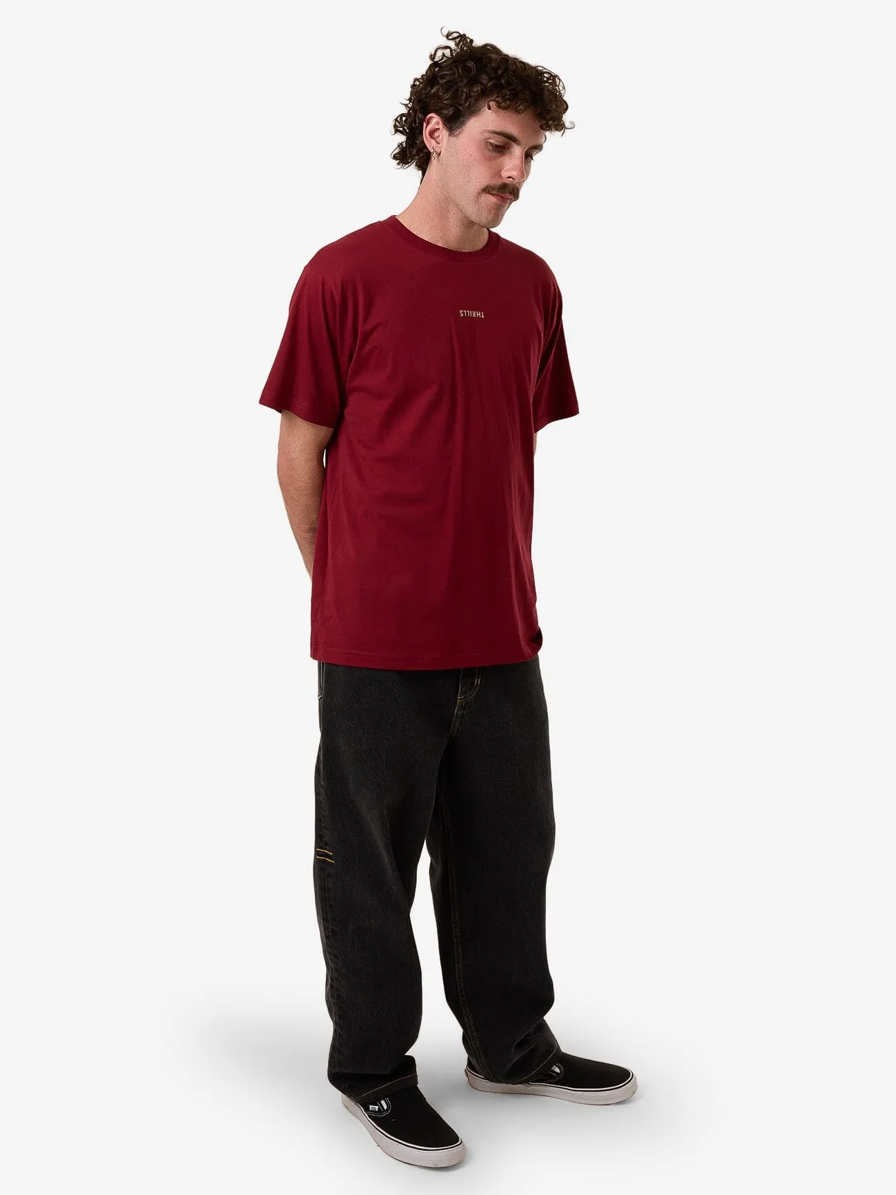 Minimal Thrills Merch Fit Tee - Cabernet sold by Thrills product image thumbnail 3