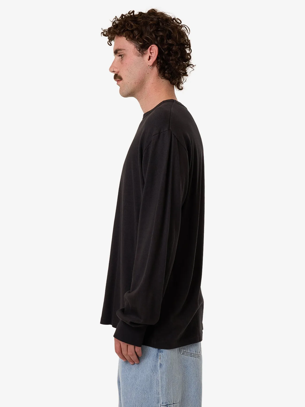 Hemp Thrills Embro Merch Fit Long Sleeve Tee - Black sold by Thrills product image thumbnail 4