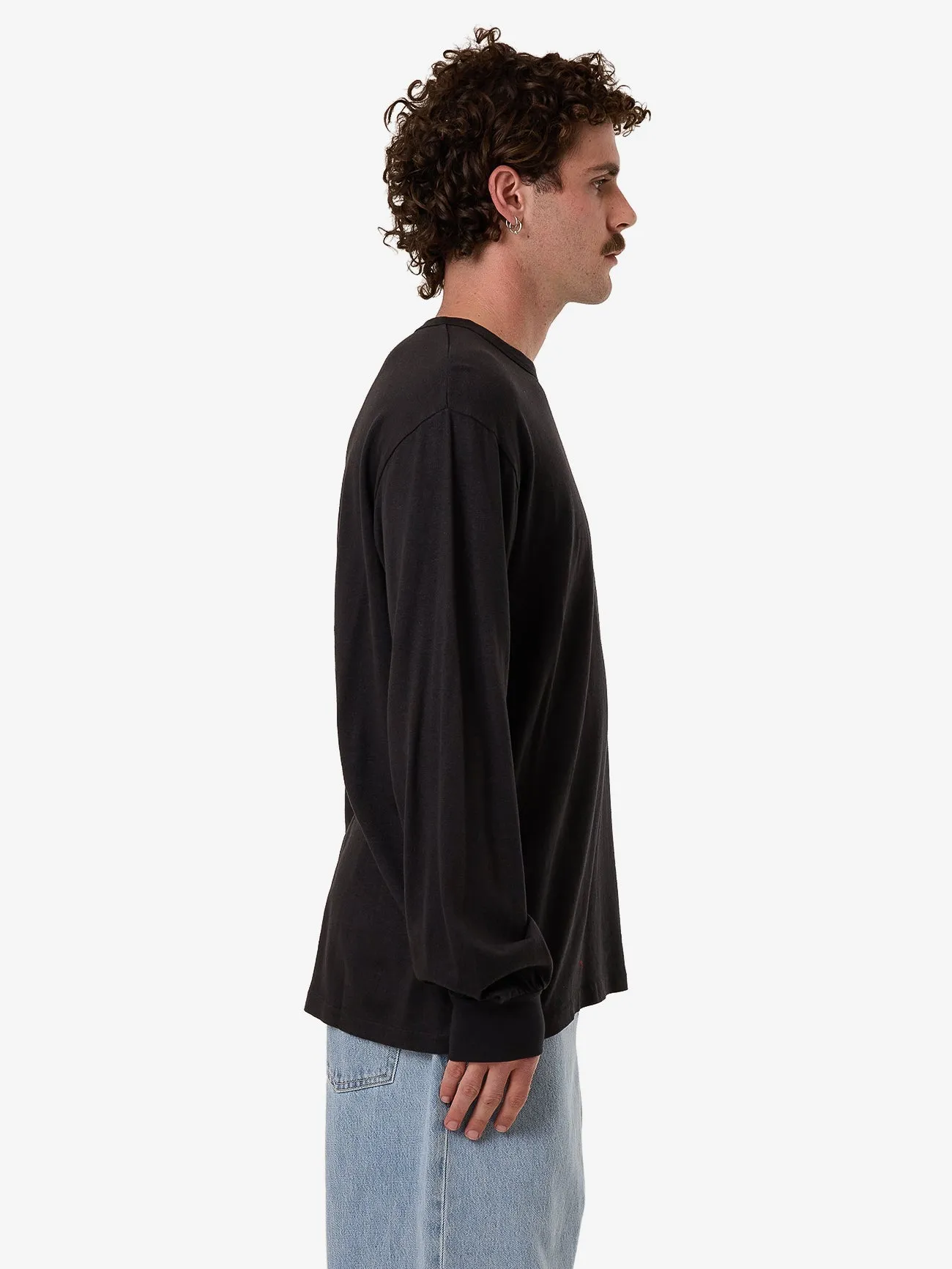 Hemp Thrills Embro Merch Fit Long Sleeve Tee - Black sold by Thrills product image thumbnail 3
