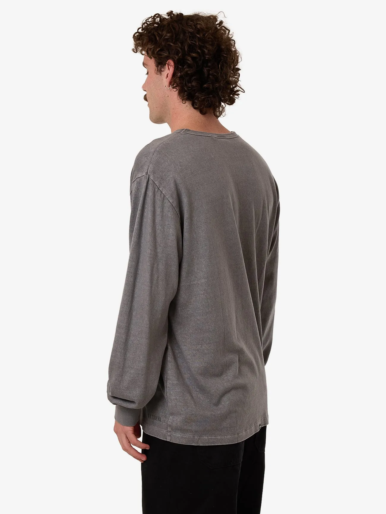 Hemp Thrills Embro Merch Fit Long Sleeve Tee - Grey Ash sold by Thrills product image thumbnail 3