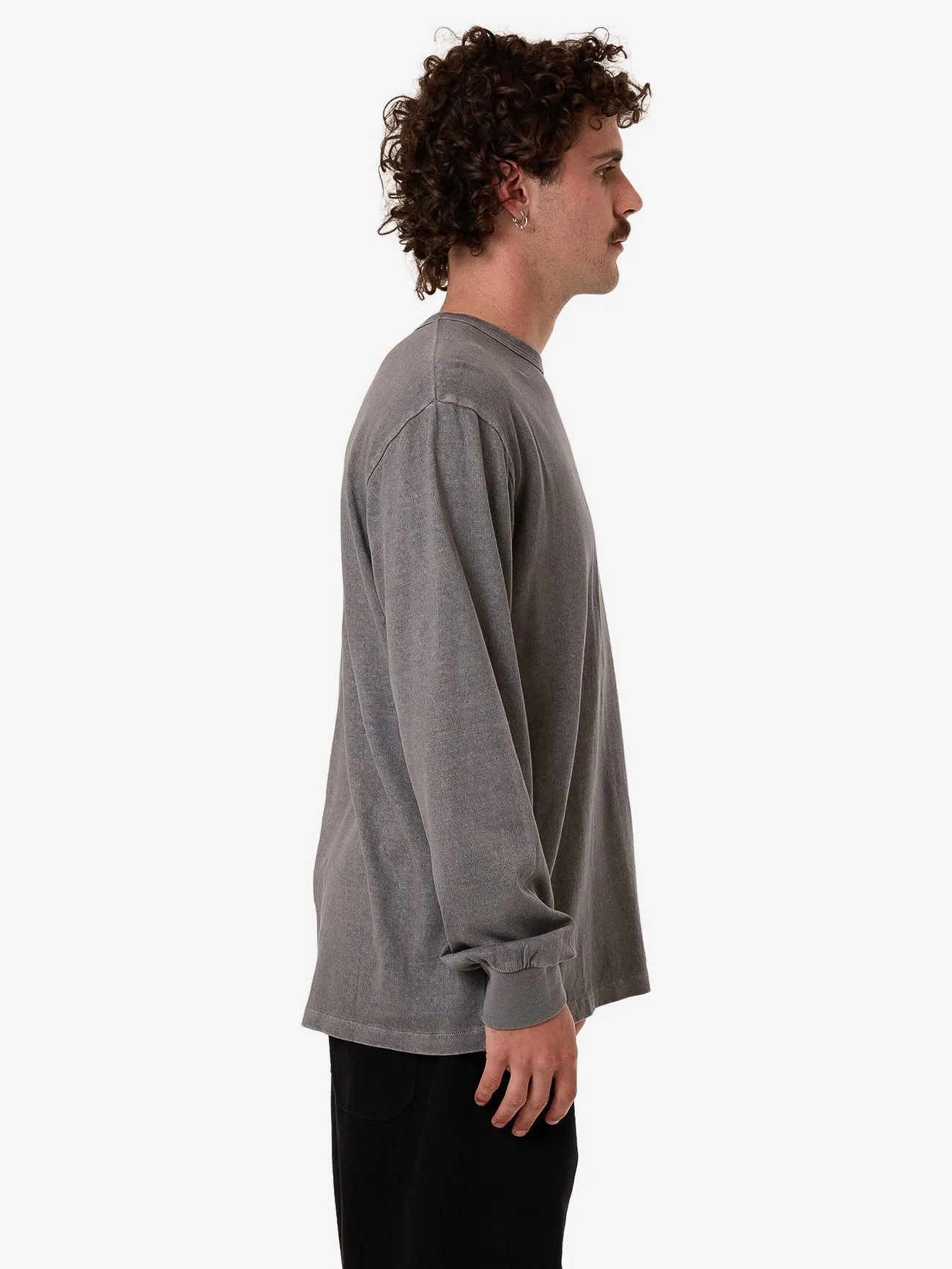 Hemp Thrills Embro Merch Fit Long Sleeve Tee - Grey Ash sold by Thrills product image thumbnail 2