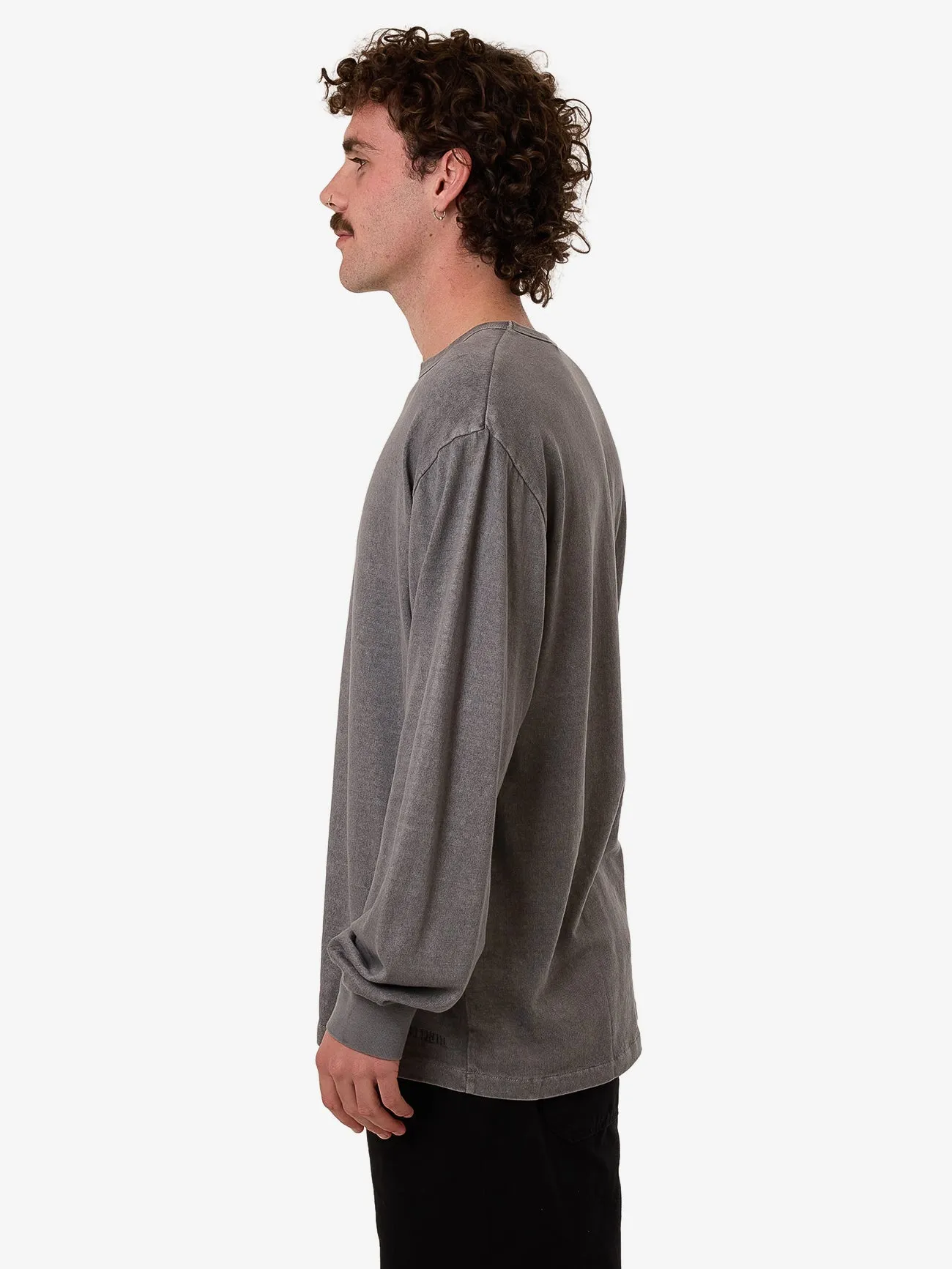 Hemp Thrills Embro Merch Fit Long Sleeve Tee - Grey Ash sold by Thrills product image thumbnail 4