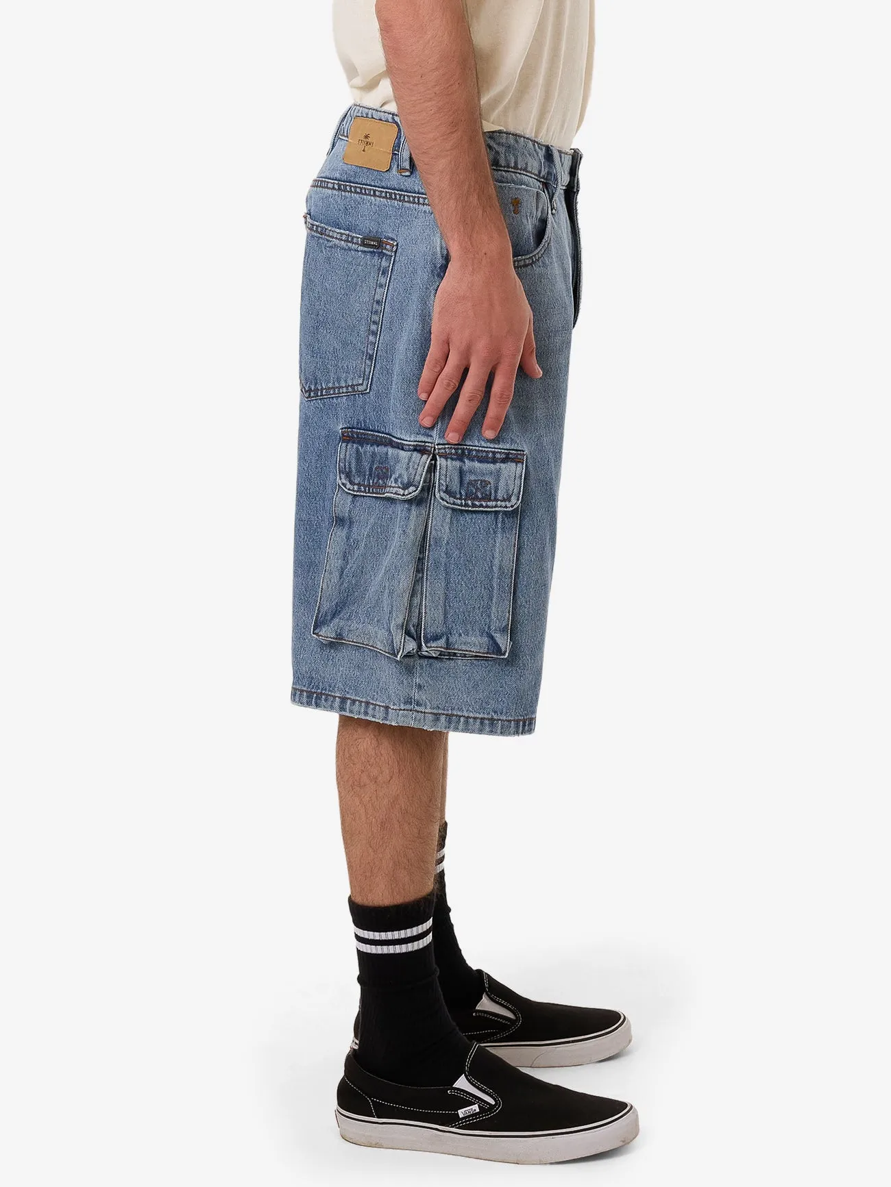 Big Slacker Denim Cargo Short - Vintage Stone Blue sold by Thrills product image thumbnail 3