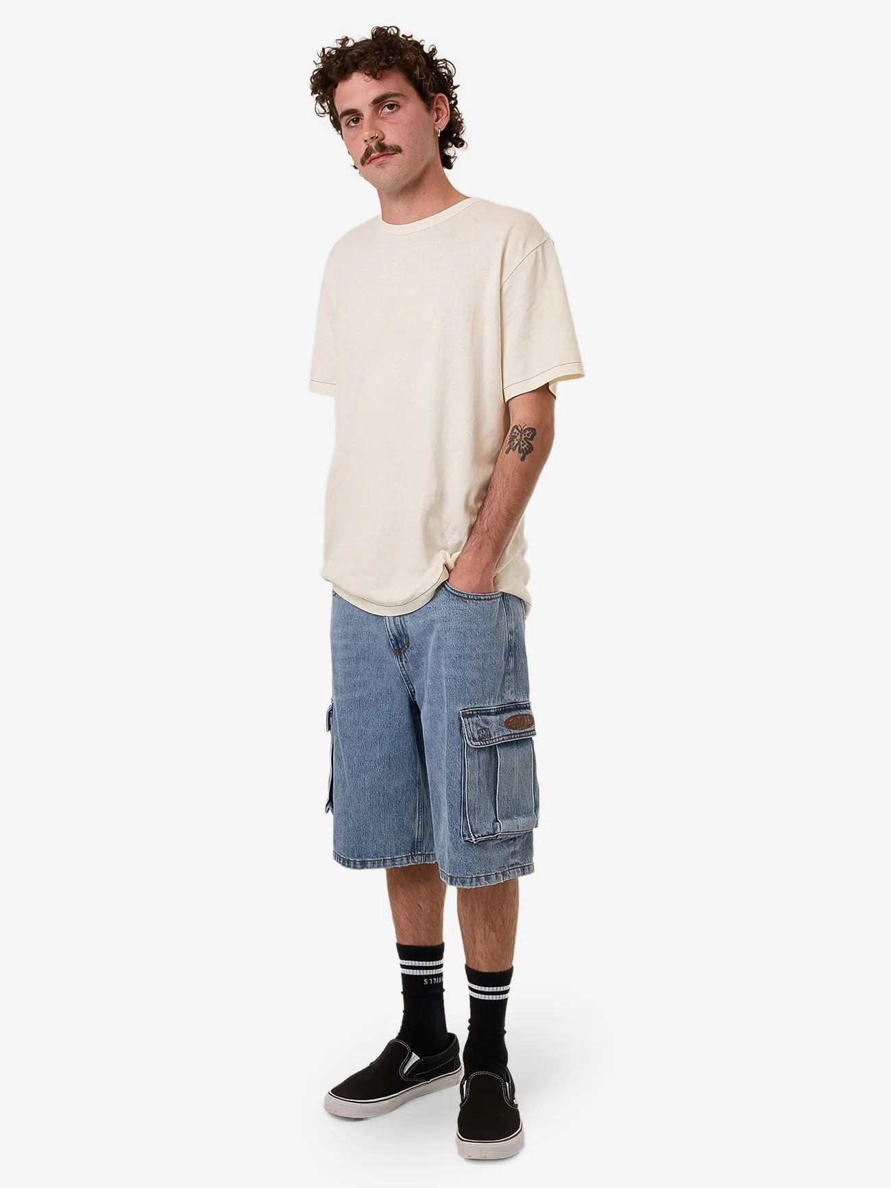 Big Slacker Denim Cargo Short - Vintage Stone Blue sold by Thrills product image thumbnail 5