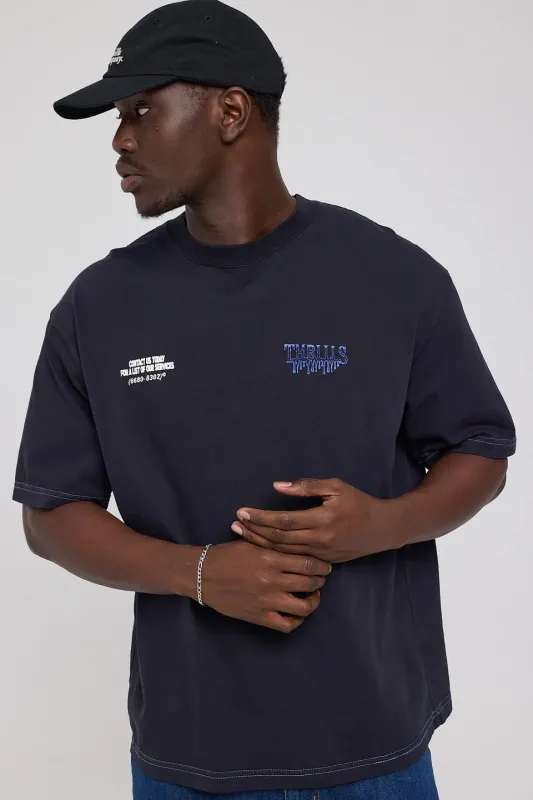 Dispatch Box Fit Oversize Short Tee - Dark Navy sold by Thrills