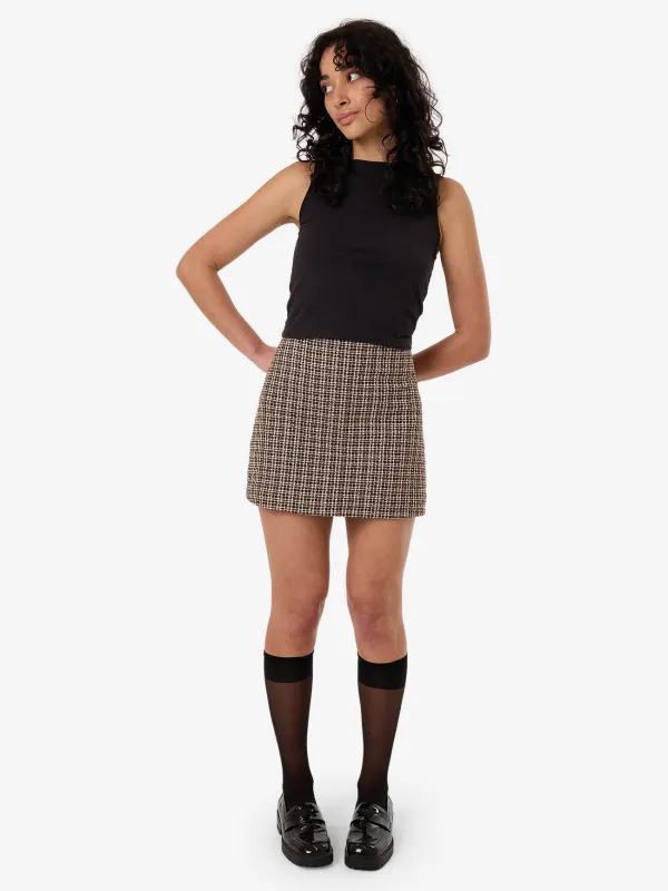 Hazed Mini Skirt - Coffee sold by Thrills