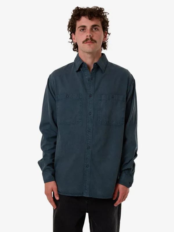 New Issue Long Sleeve Work Shirt - Petrol sold by Thrills