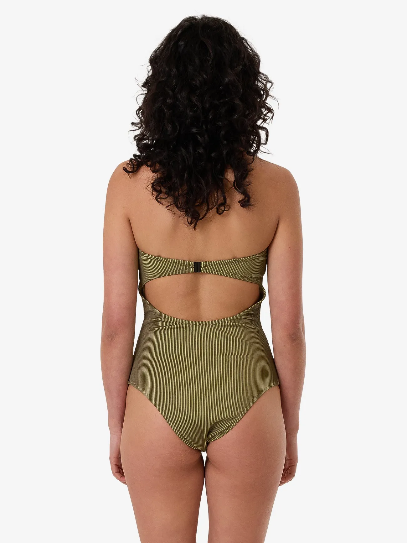 Alba Rib Strapless One Piece - Pickle Green sold by Thrills product image thumbnail 2