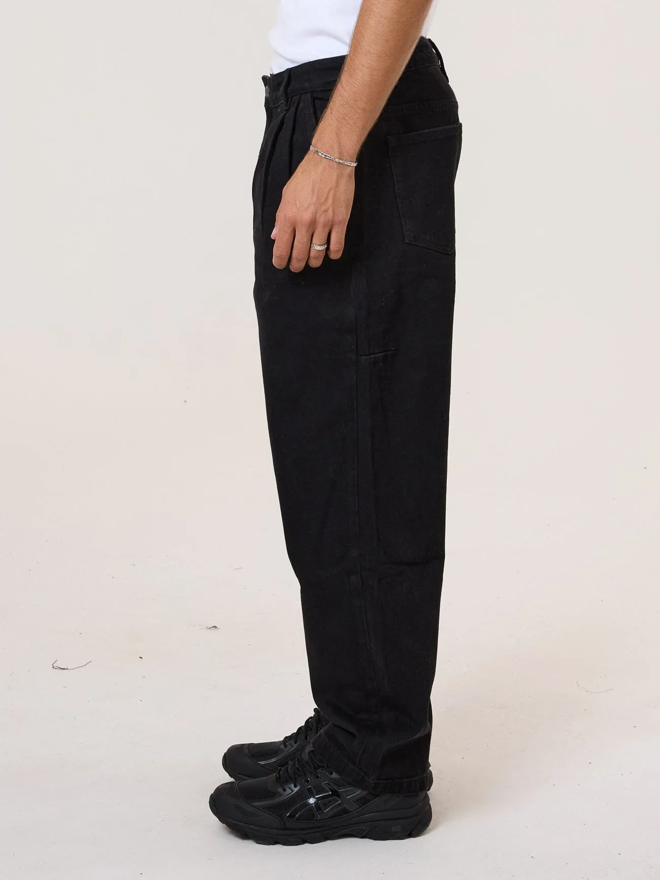 Big Slacker Pleated Jean - Black Rinse sold by Thrills product image thumbnail 3